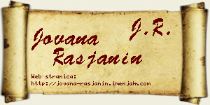 Jovana Rasjanin vizit kartica